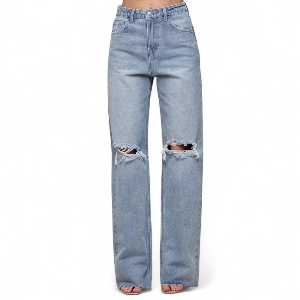 Saints &‎ Hearts Distressed Straight Leg Loose Fit Jeans Women's Large